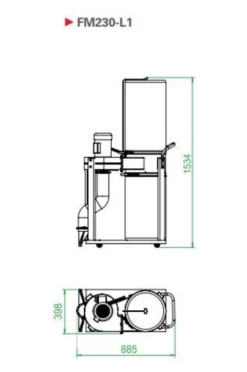 JEAN L'EBENISTE - FM230L1-MONO Aspirateur Mobile à Copeaux 90 Litres 230V/50Hz 750W 1CV -Magasin D'Outils Pour La Maison De Qualité Jean L Ebeniste FM230 L1 Aspirateur mobile a copeaux