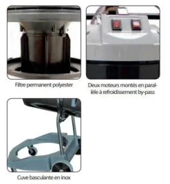 LEMAN - ASP701 Aspirateur Cuve Inox 70 Litres Utiles 2000W -Magasin D'Outils Pour La Maison De Qualité LEMAN ASPI ASP702 3 1415723697 1 1