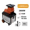 LEMAN - LOBRE045 Broyeur électrique De Végétaux Ø Maximum 45 Mm - 2800 W