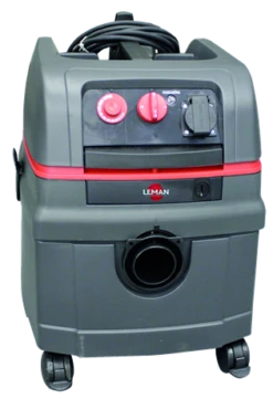 LEMAN - ASP255 Aspirateur Cuve Polypropylène 25L - 1400W - 270 MBar - Système De Décolmatage Inclus Et Prise Synchronisée