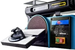 LEMAN - LOPON150 Combiné Ponceur Disque ø150mm Bande 914 X 100 Mm - 230V - 50Hz / 370W - 0,5CV 2850 T/min - 435 M/min -Magasin D'Outils Pour La Maison De Qualité Leman lopon150 ponceuse 2