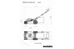 METABO - RM 36-18 LTX BL 46 - Tondeuse à Batterie Largeur De Coupe 46 Cm - 7 Hauteurs De Coupe - 18 V -Magasin D'Outils Pour La Maison De Qualité METABO Tondeuse a batterie largeur de coupe 46 cm 7 haut 10