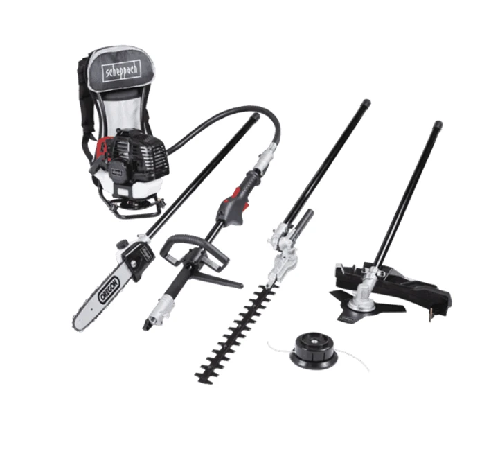 Scheppach - MFH3300-4P Outil Multi-fonction 4 En 1 Moteur 2 Temps De 51,7 Cm³ (Coupe-bordure, Débroussailleuse, Taille-haie, élagueuse) 2 Scheppach - MFH3300-4P Outil Multi-fonction 4 En 1 Moteur 2 Temps De 51,7 Cm³ (Coupe-bordure, Débroussailleuse, Taille-haie, élagueuse) – Image 2