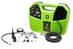 ZIPPER - ZI-COM2-8 Compresseur D'air Portatif Sans Huile 230V 1100 W 8 Bar Max. + Set D'accessoires